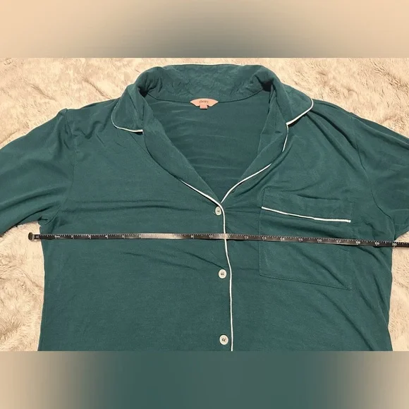 Eberjey Green Tencel Modal Long Sleeve Sleep Shirt - Picture 5 of 16